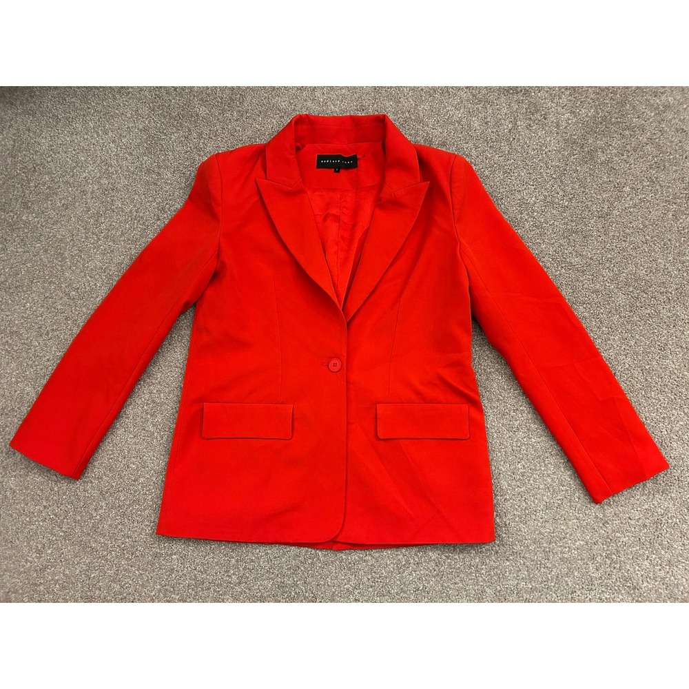 Modern Endless Rose Blazer Women Small Red Excellent Single Button Notched Lapel